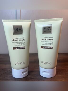 Spa Luxury Super Smooth Shave Cream Coconut Cream Shea Butter & Aloe 2pc NEW